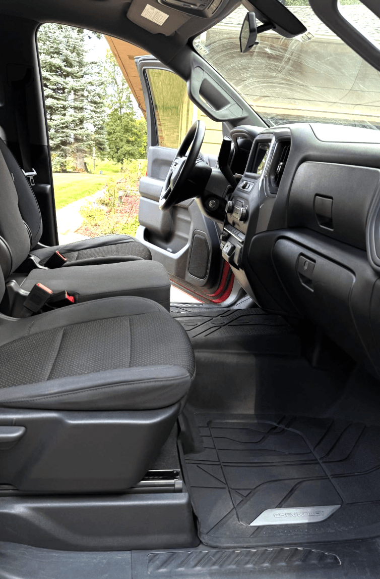 Chevy Silverado front passenger side cleaned and conditioned